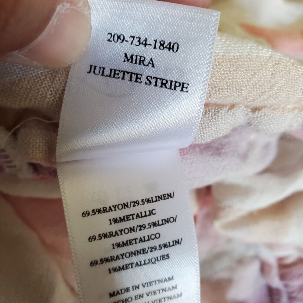 Rails Mira Juliette Striped Peplum Tank Top Size XL Sleeveless V Neck Multicolor - Picture 14 of 16